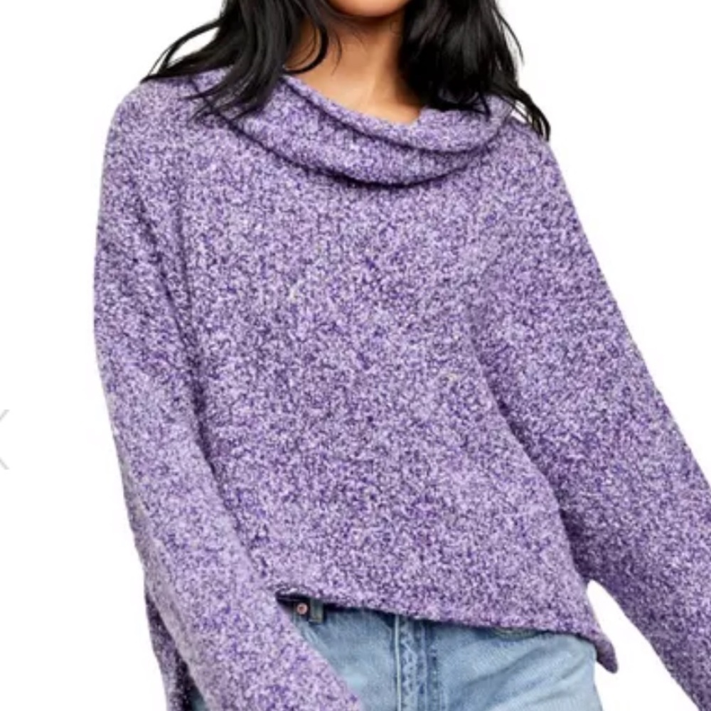 NWT Free People Purple BFF Cowl Neck Sweater